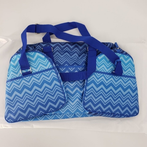 🔥MISSONI DUFFEL WEEKENDER TRAVEL GYM BLUE BAG -BRAND NEW - Picture 4 of 7